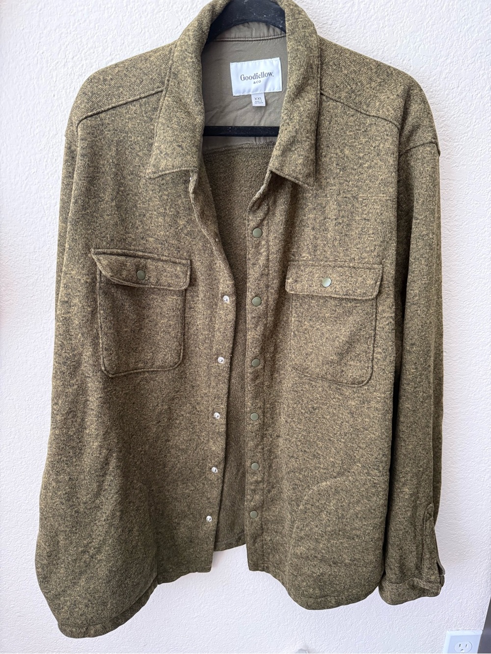 Goodfellow & Co Olive Green Casual Button-Down Shirt Jacket